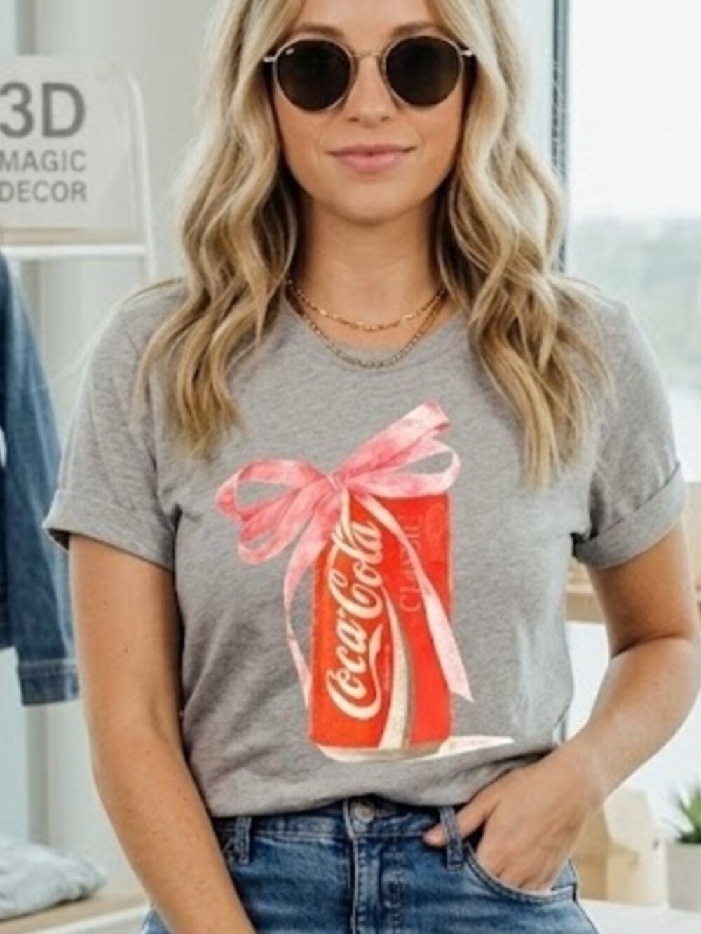 Coca Cola Classic Graphic T Shirt Vintage Style Women's XS Heather Grey Tee NWT